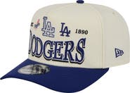 New Era Men's New Era Cream Los Angeles Dodgers Throwback Tri-Hit A-Frame 9FIFTY Adjustable Hat