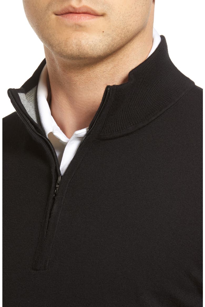 Lakemont Half Zip Sweater, Alternate, color, BLACK