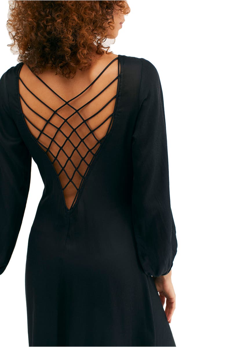 Free People Later Days Midi Dress, Alternate, color, 