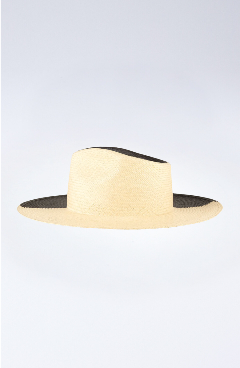 Heads Of State Hat Co. Sombra Two-Toned Straw Fedora, Alternate, color, Black/Natural