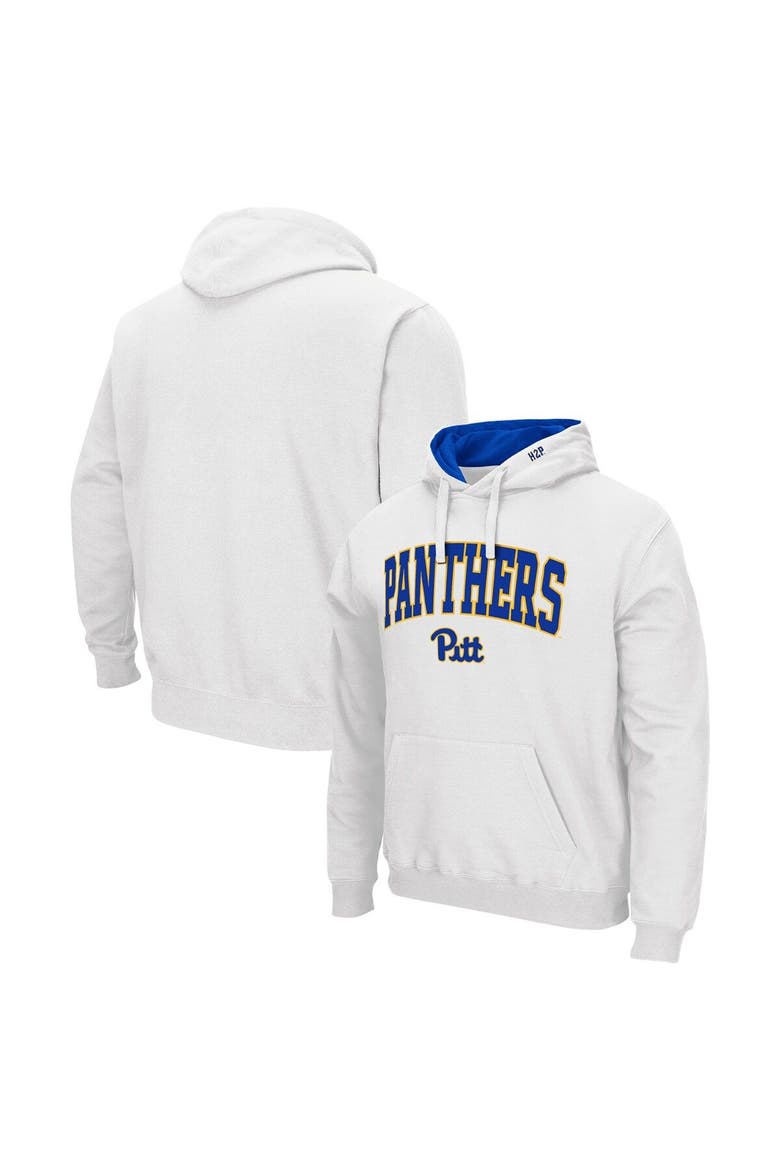 Men's Colosseum White Pitt Panthers Arch & Team Logo 3.0 Pullover Hoodie, Main, color, White