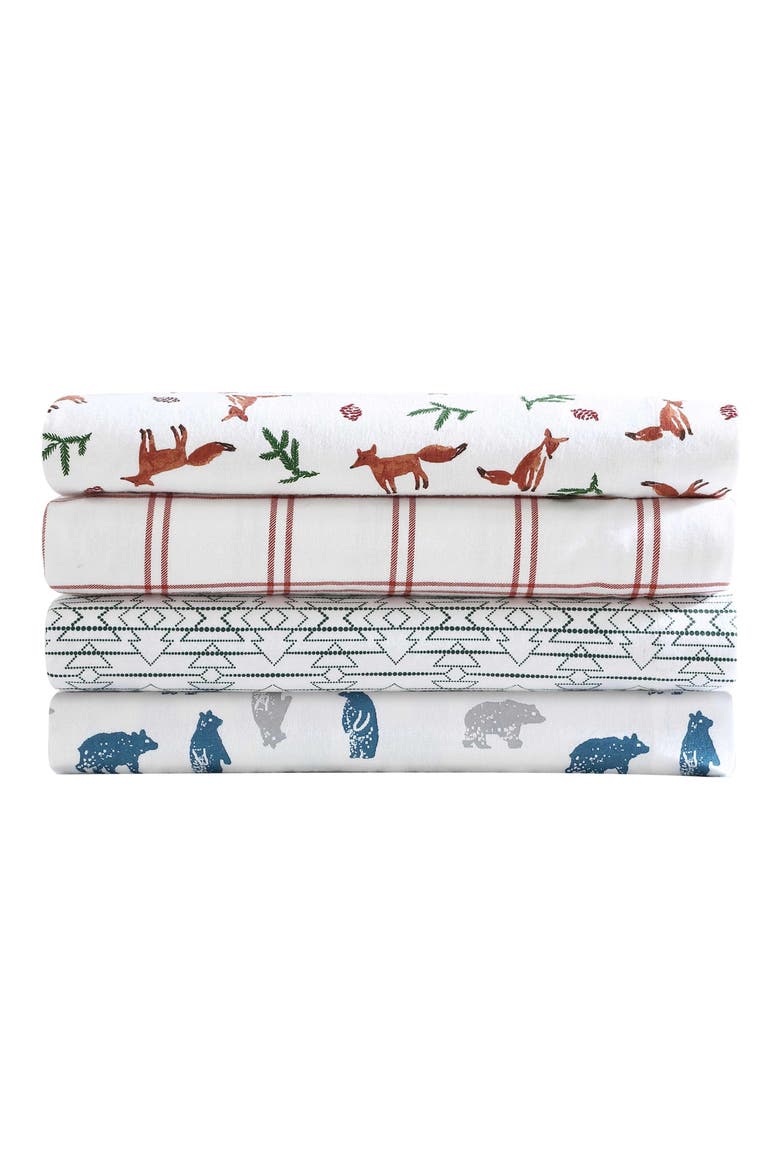 Bear Mountain Cotton Flannel Sheet Set, Alternate, color, GREY
