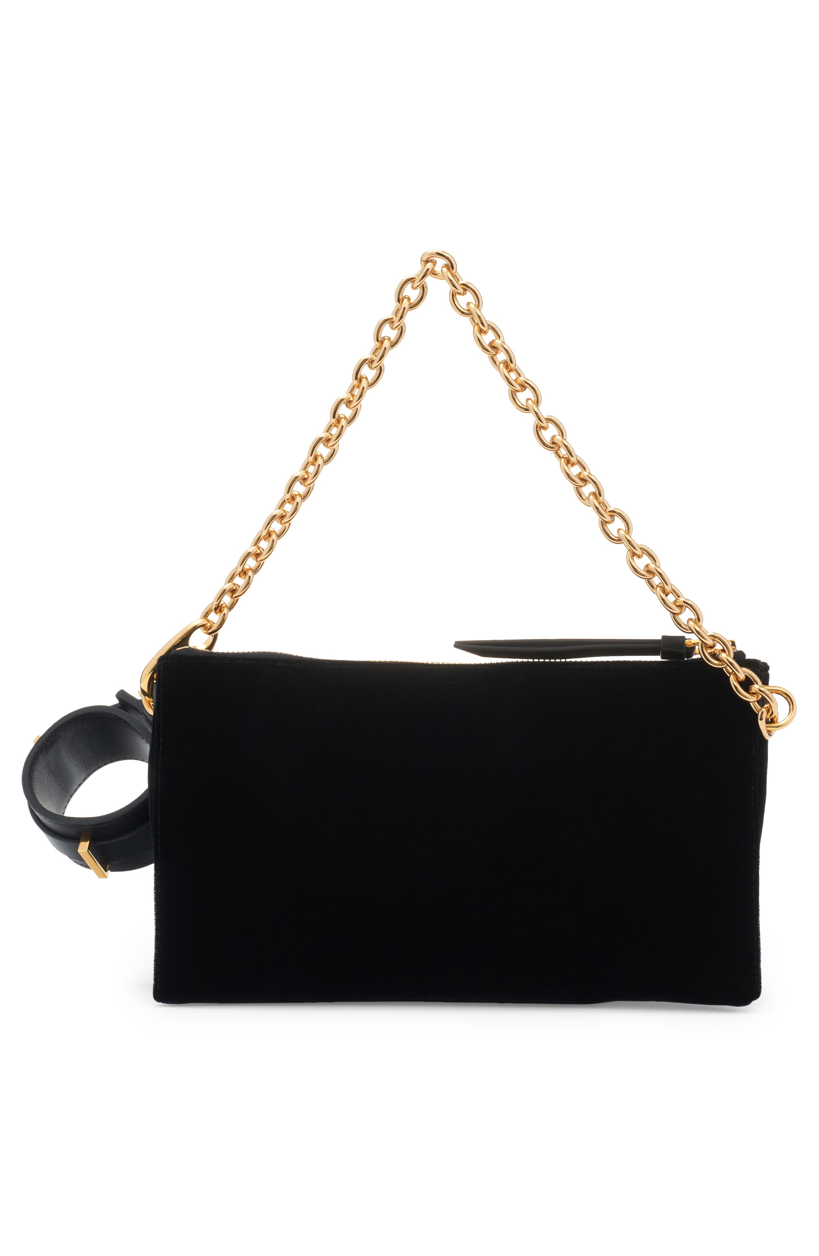 TOM FORD Carine Velvet Clutch with Removable Leather Cuff, Alternate, color, 