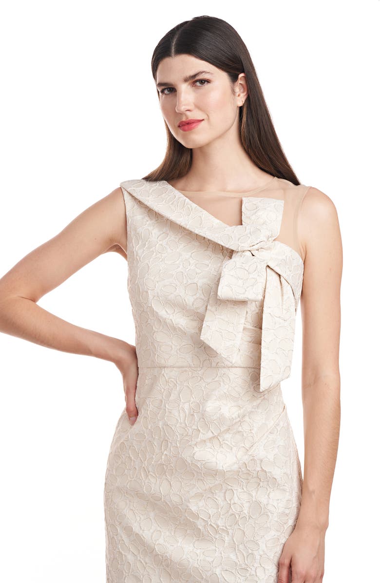 JS Collections Odette Asymmetric Illusion Yoke Gown, Alternate, color, 