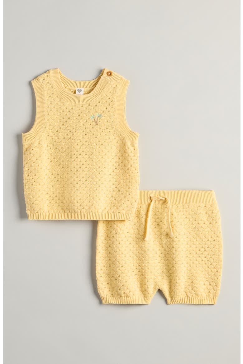 Sweater Tank & Shorts Set, Main, color, YELLOW SUNLIGHT PALM TREESDNU