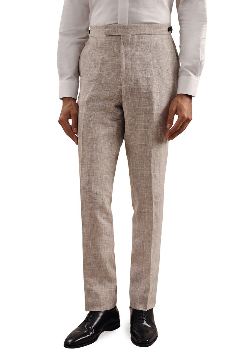 Reiss Ashton Linen Dress Pants, Main, color, Oatmeal