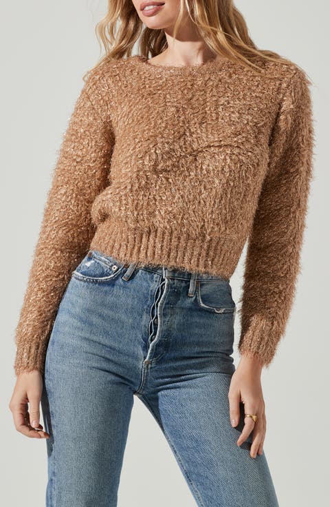 Alma Metallic Bouclé Crop Sweater