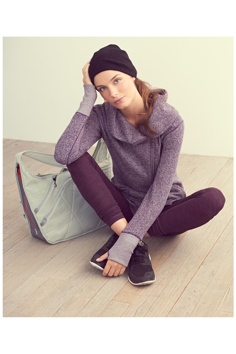 'Collar Crush' French Terry Front Zip Jacket, Alternate, color, GREY MONUMENT HEATHER