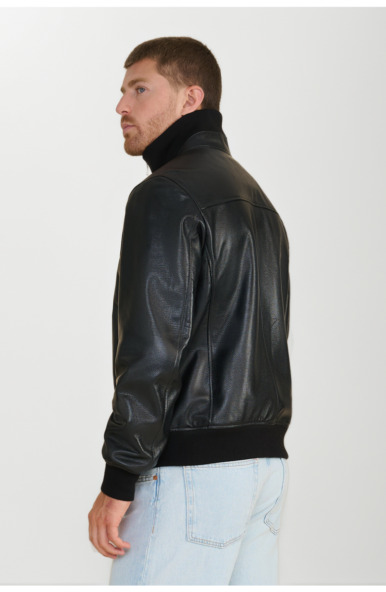 FURNIQ UK LLC Arthur Leather Jacket, Alternate, color, Black