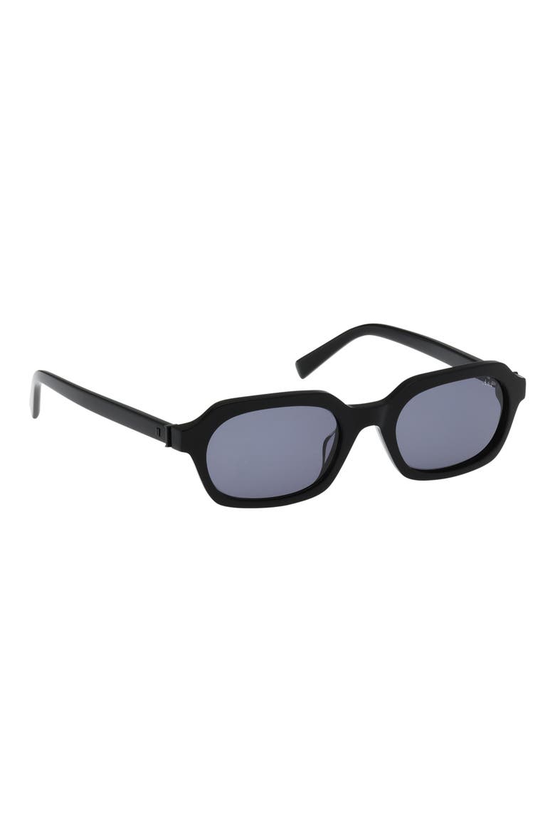 50mm Oval Sunglasses, Alternate, color, SHINY BLACK / SMOKE