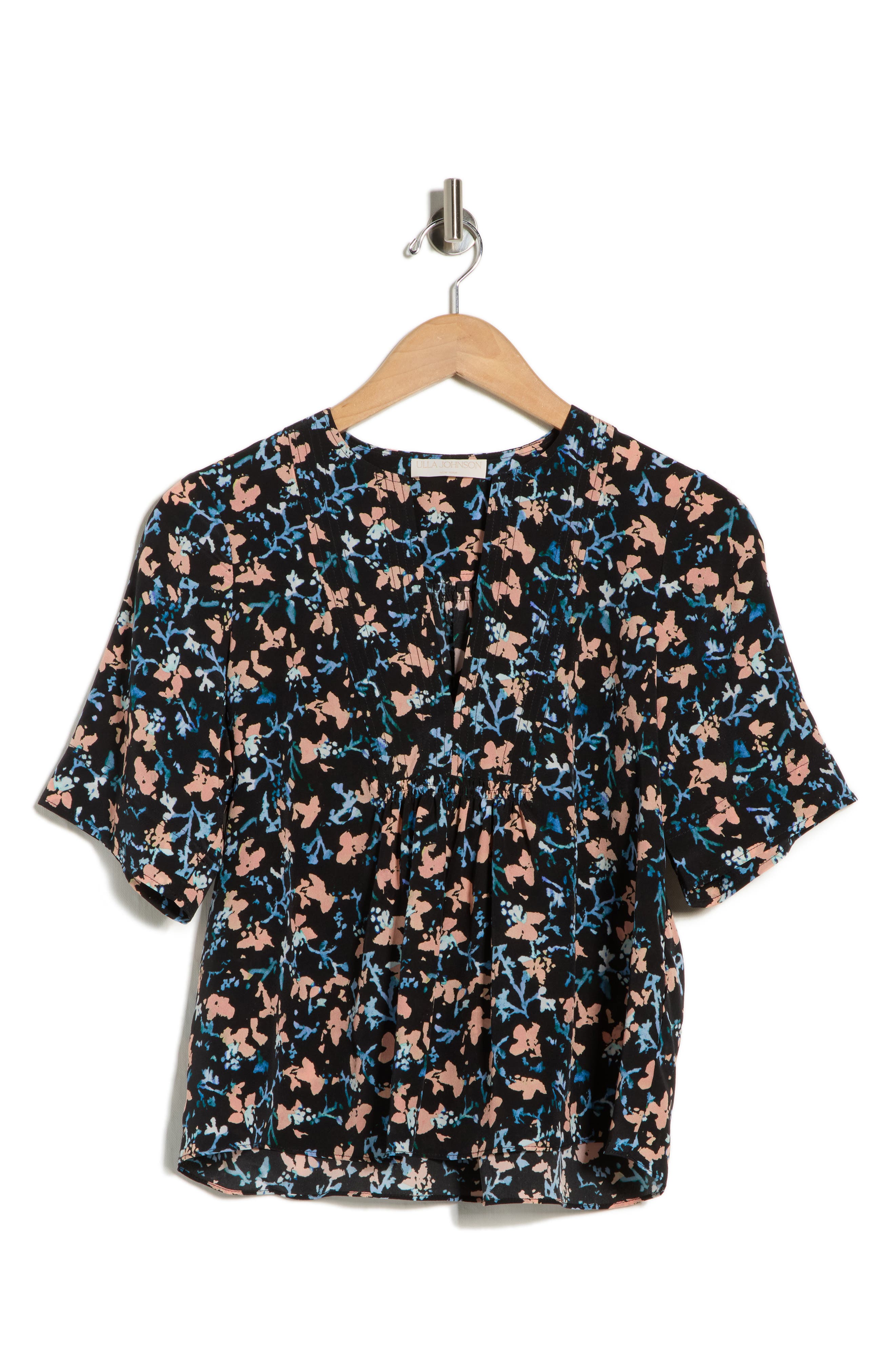 Ulla Johnson Calla Short Sleeve Silk Top