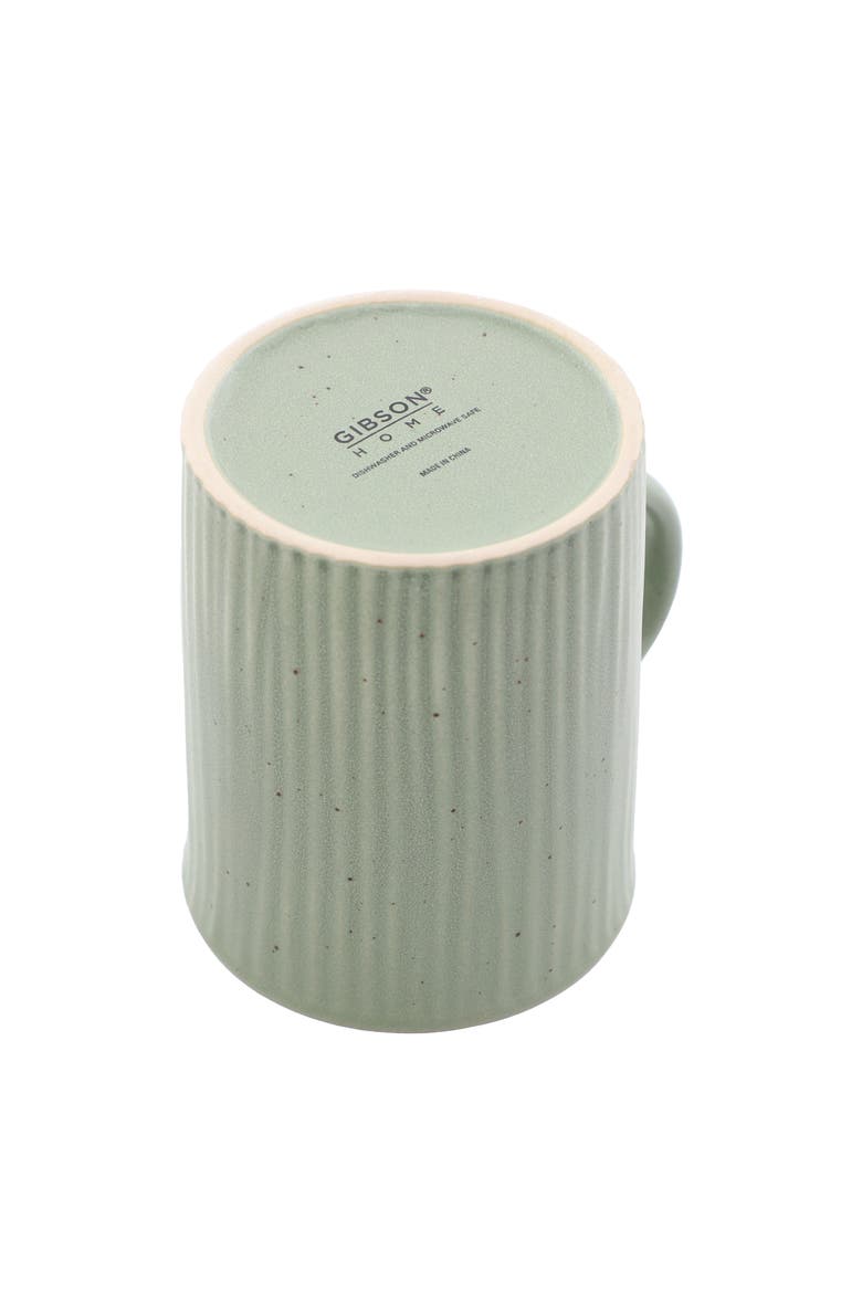 Evening Stroll 4 Piece 19 Ounce Stoneware Ribbed Mug Set, Alternate, color, Grey