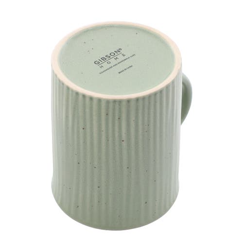 Gibson Home Evening Stroll 4 Piece 19 Ounce Stoneware Ribbed Mug Set In Multi