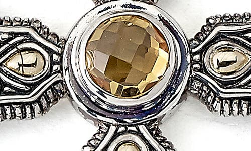 Samuel B. Sterling Silver & 18k Gold Semiprecious Stone Cross Pendant In Citrine