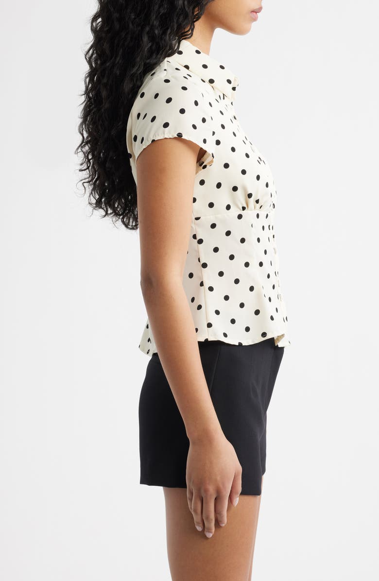 Princess Polly Cottesloe Polka Dot Crop Top, Alternate, color, Cream Polka
