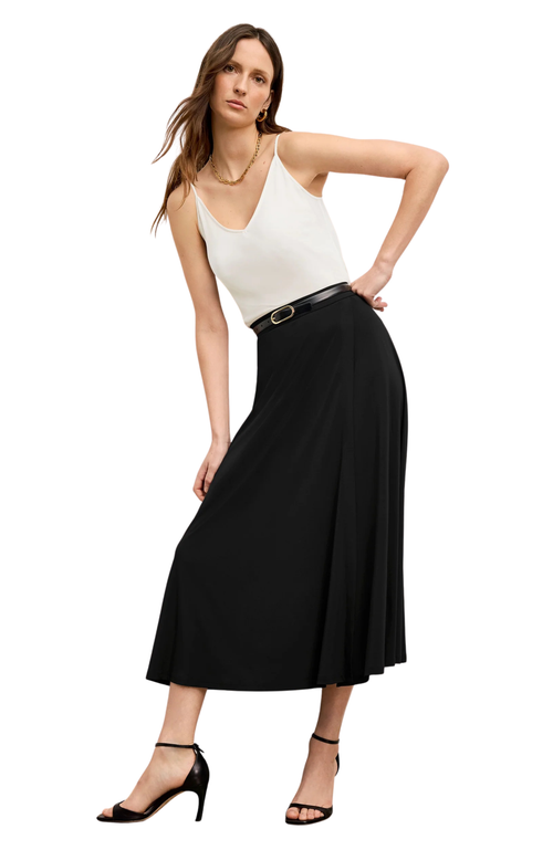 M.m.lafleur Ara Light Jersey Skirt In Black