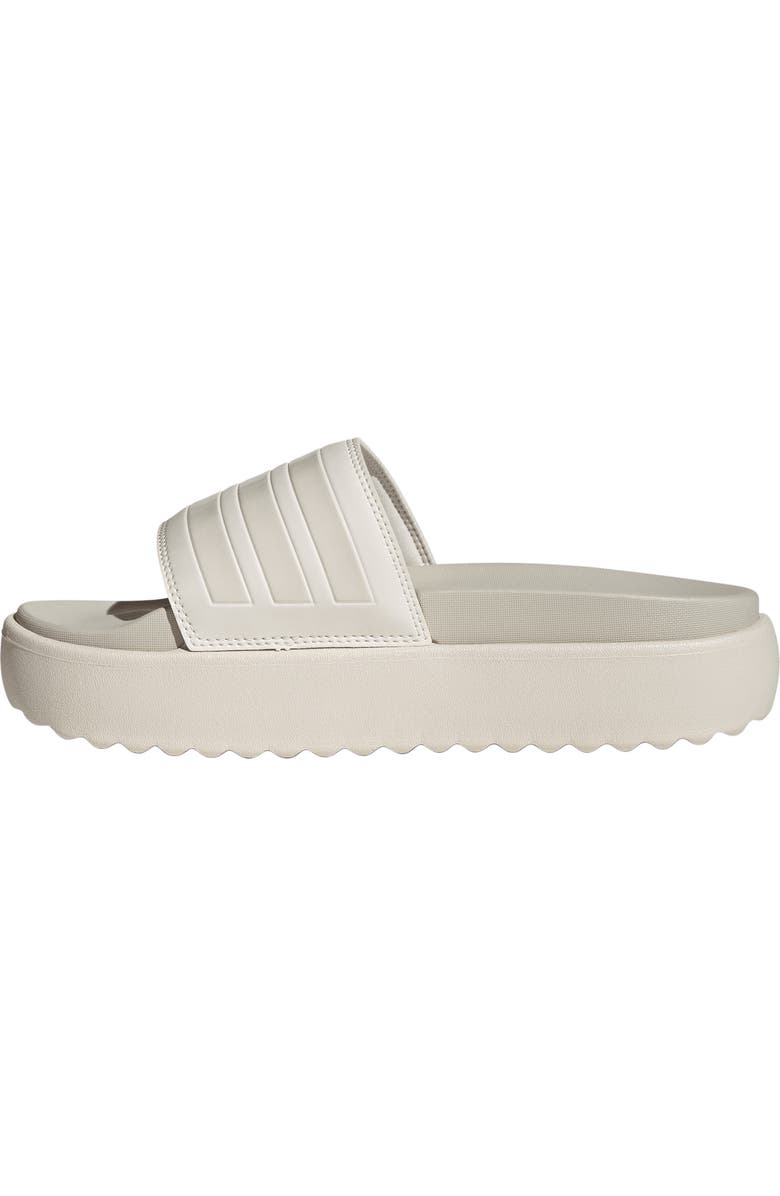 adidas Adilette Platform Slide Sandal, Alternate, color, Chalk White/ White/ Grey