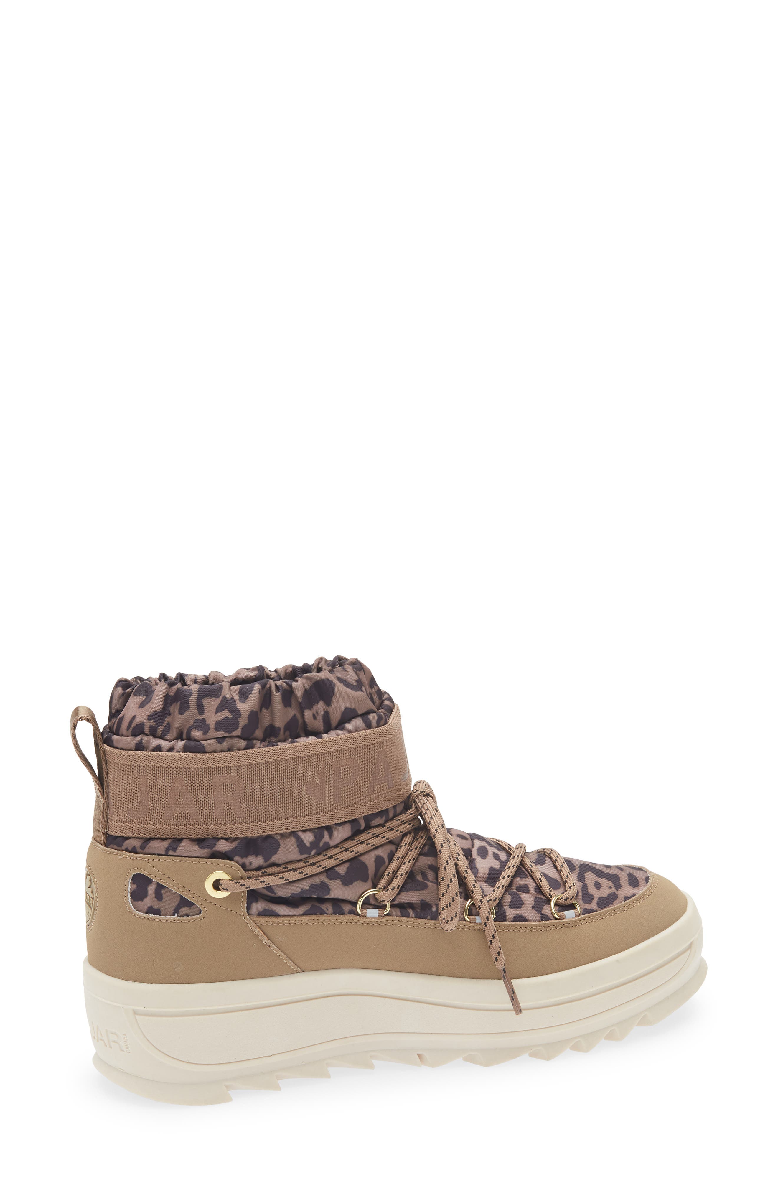 Pajar Galaxy Mini Waterproof Platform Ankle Bootie, Alternate, color, Leopard/ Sand