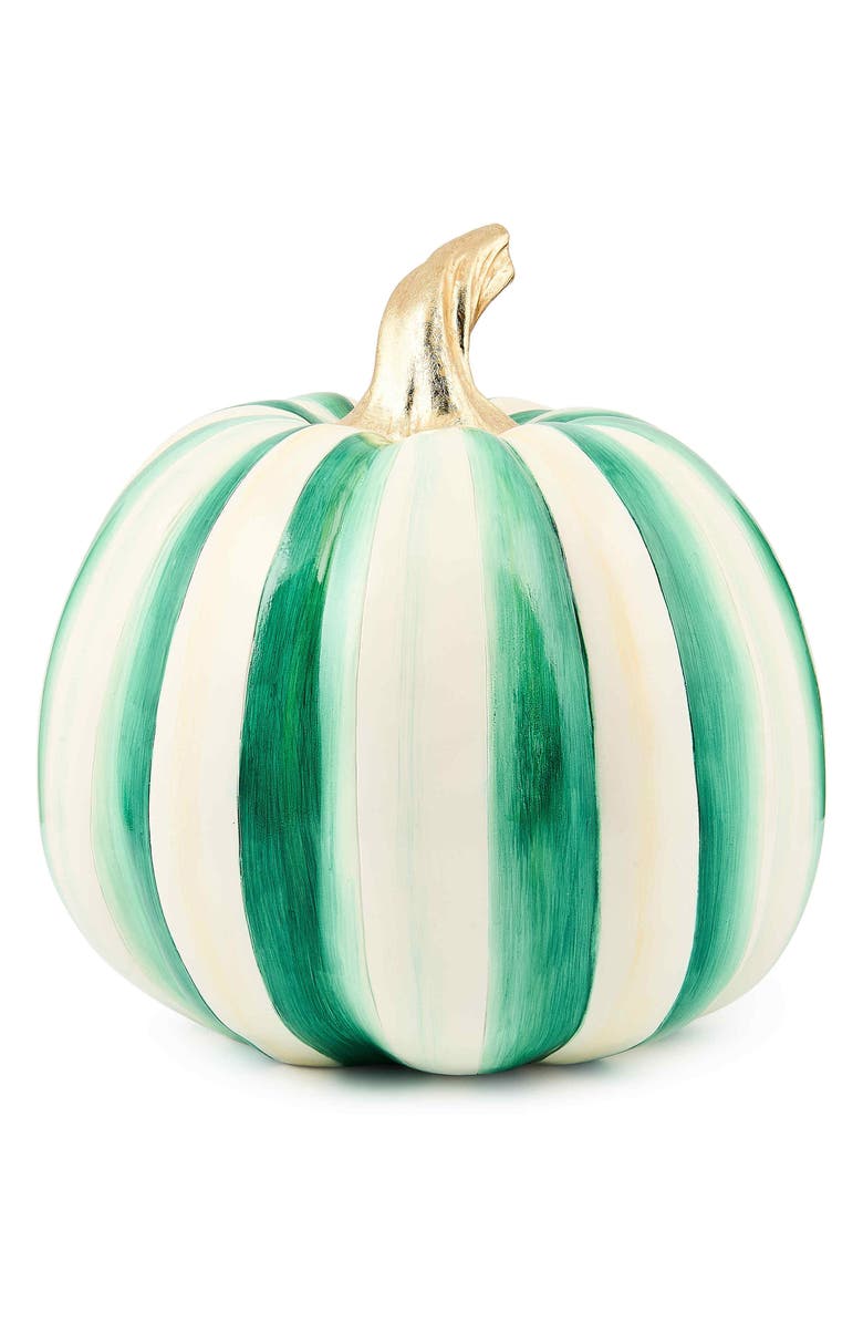 MACKENZIE CHILDS Emerald Stripe Medium Pumpkin, Main, color, 