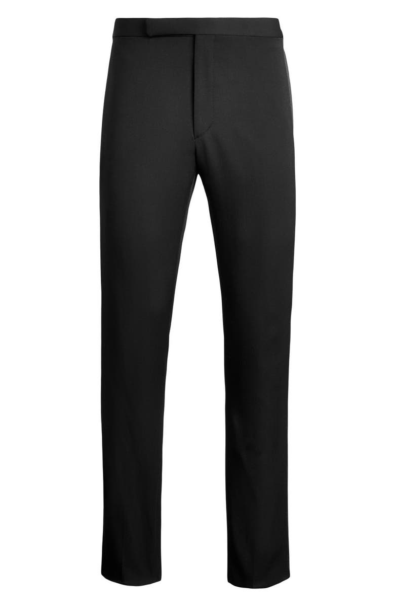 Ralph Lauren Purple Label Gregory Wool & Cashmere Barathea Tuxedo Pants, Main, color,