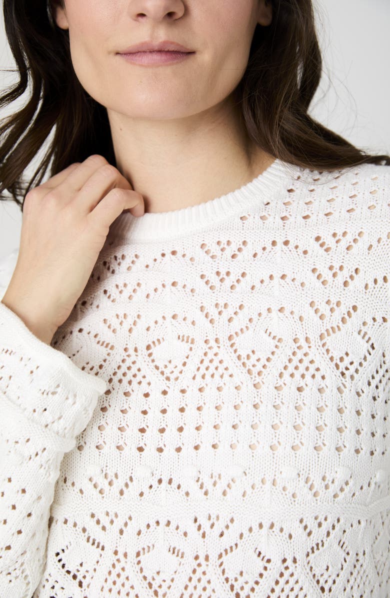 French Connection Open Bobble Knit Sweater, Alternate, color, Summer White