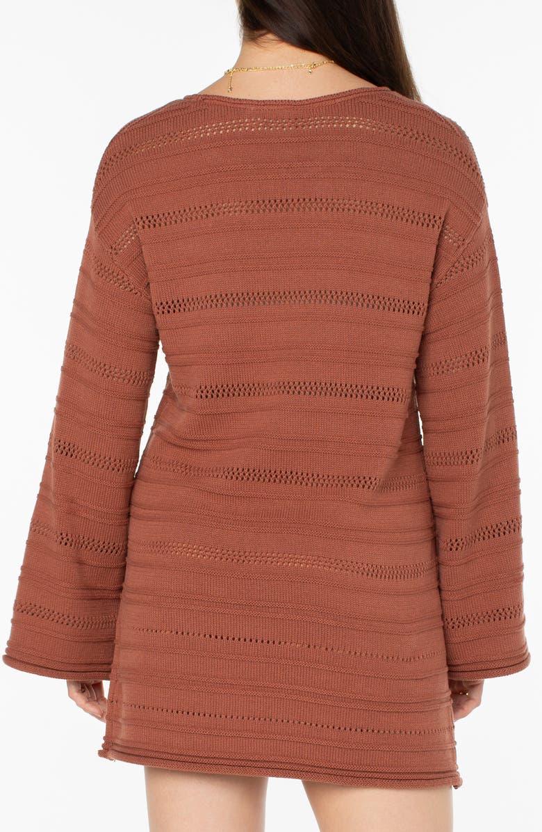 Roxy Bondi Sunset Long Sleeve Sweater Dress, Alternate, color, Russet