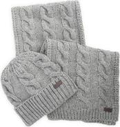 Barbour Jesmond Cable Stitch Scarf & Beanie Set
