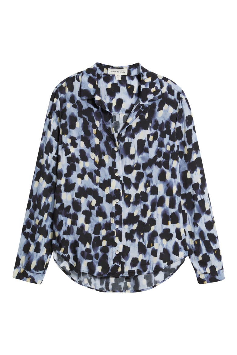 Classic Button-Up Shirt, Alternate, color, INDIGO LIGHTS
