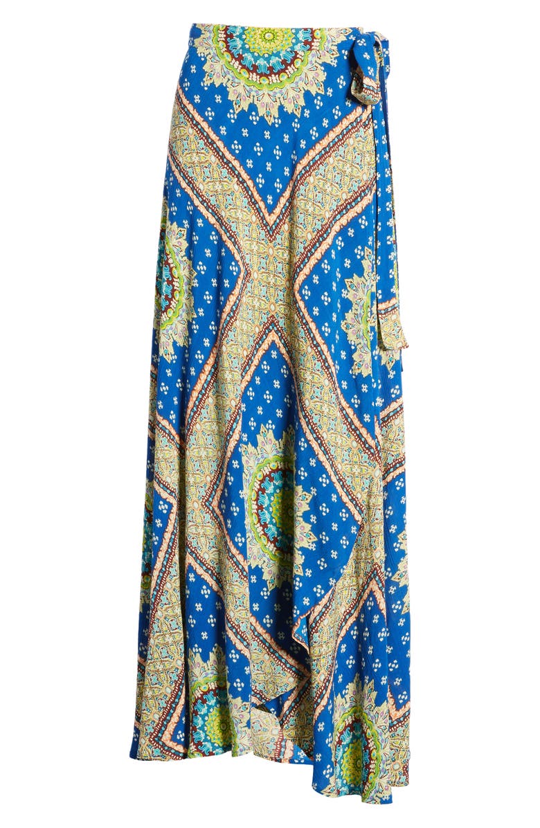 Band of Gypsies Foulard Print Wrap Skirt, Alternate, color, 