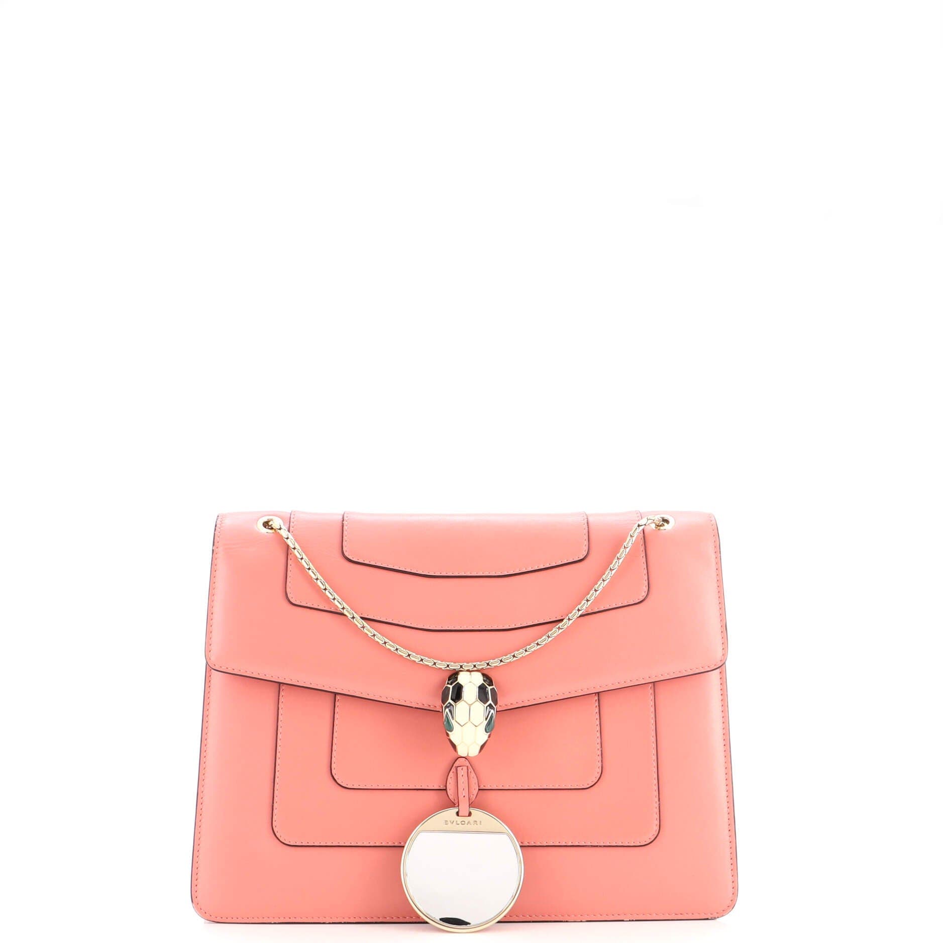 Serpenti Forever Square Shoulder Bag Leather Medium, Alternate, color, Pink