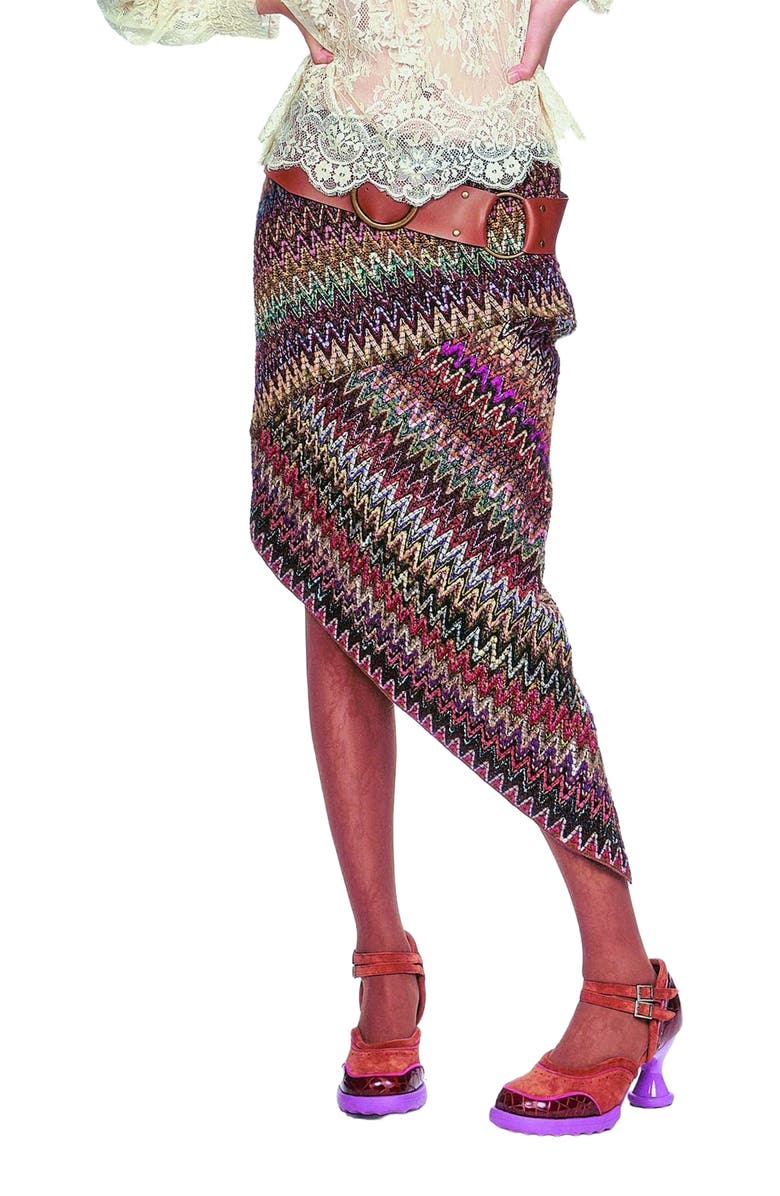 Anna Sui Bargello Multi Asymmetrical Skirt, Alternate, color, Multi
