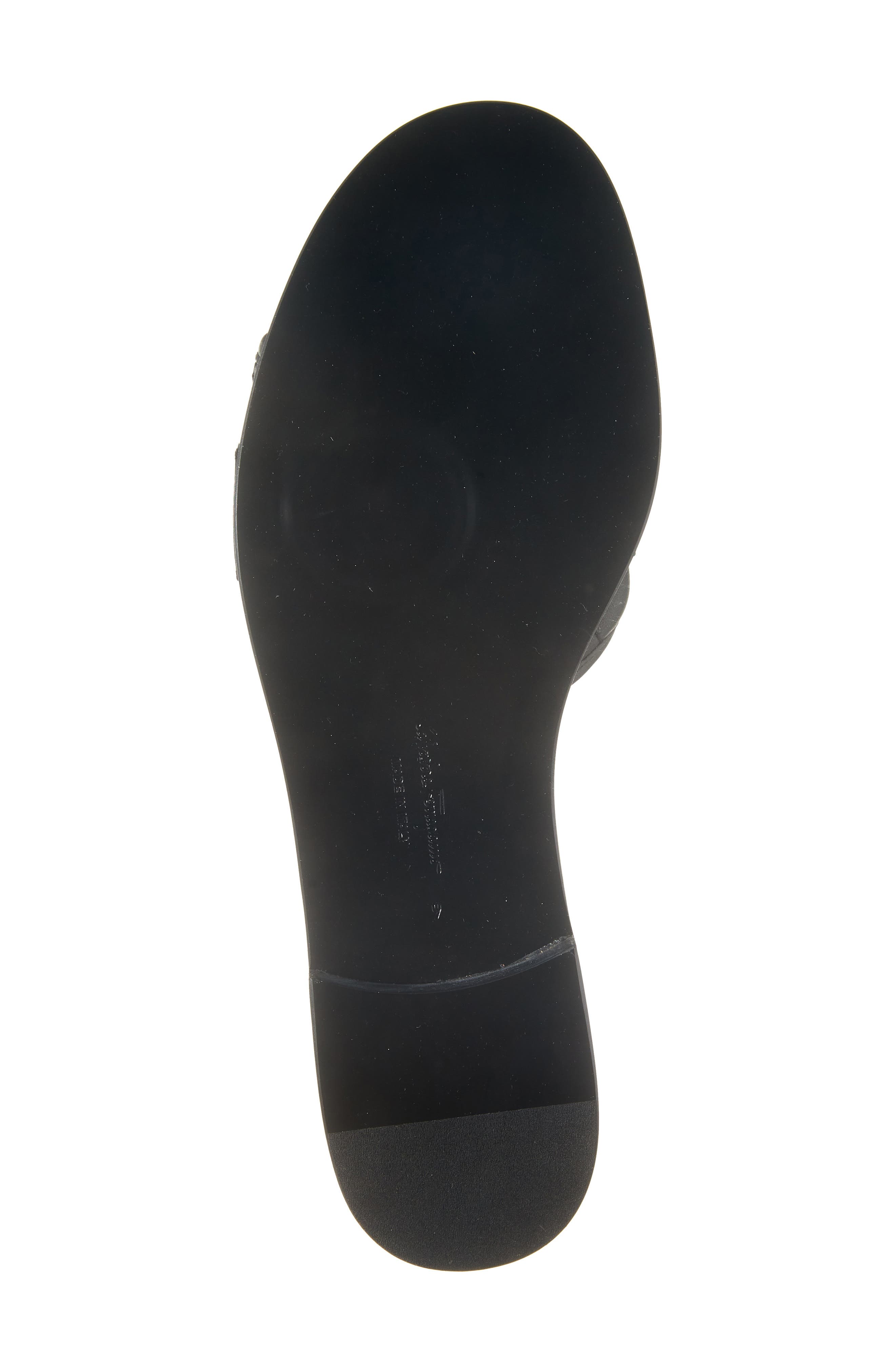 FERRAGAMO Lovec Q Bow Quilted Slide Sandal, Alternate, color, Nero