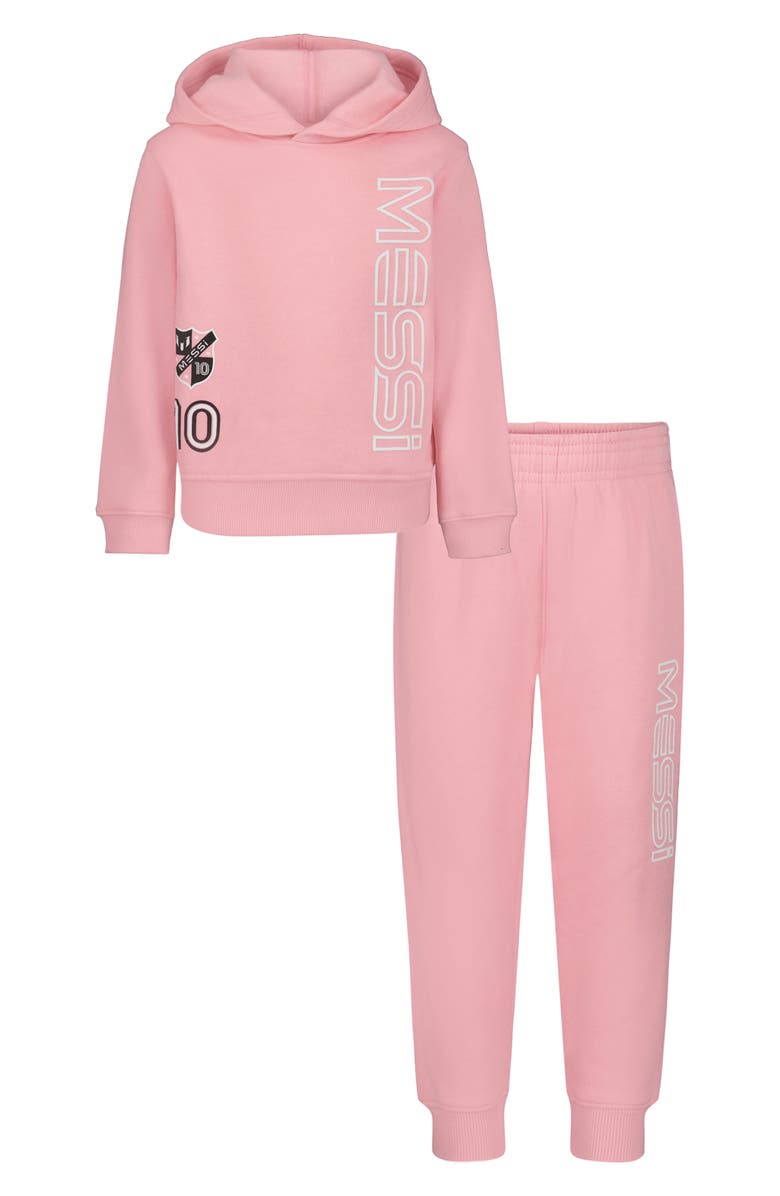Messi Kids' Scissor Movement Hoodie & Joggers Set, Main, color, Candy Pink