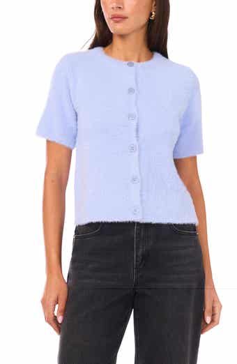 Eyelash Short Sleeve Cardigan