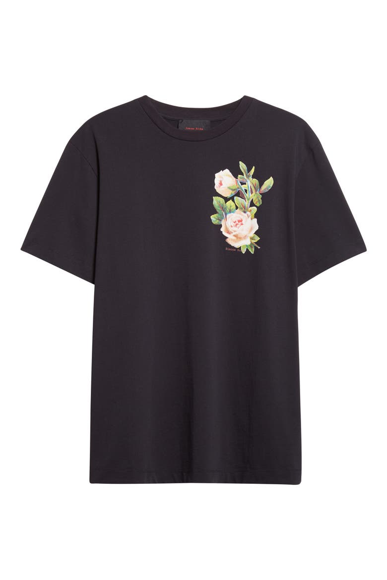 Rose Bouquet Cotton Graphic T-Shirt, Alternate, color, BLACK
