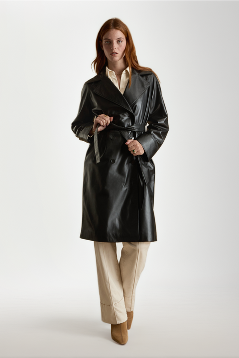 Sloane Leather Trench Coat