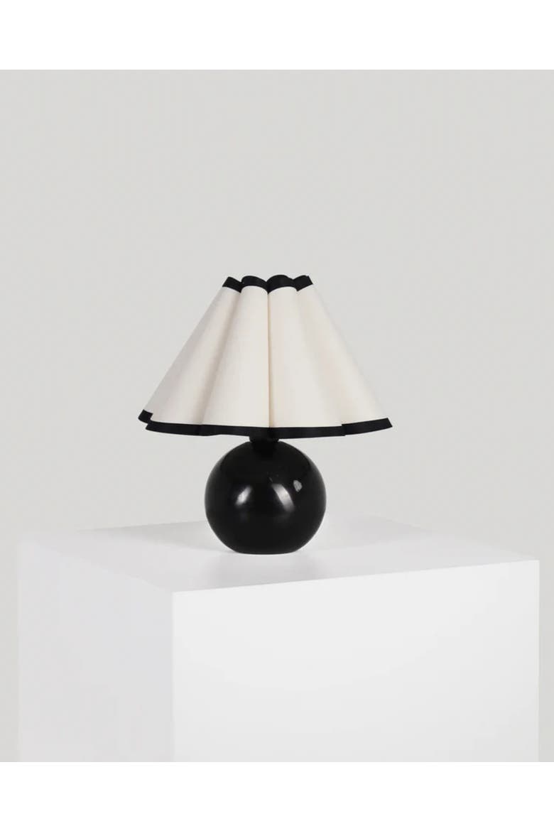 Blair 10" LED Midcentury Table Lamp With Black Marble Base, Main, color, Polished Black