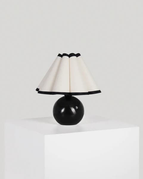 Blair 10" LED Midcentury Table Lamp With Black Marble Base