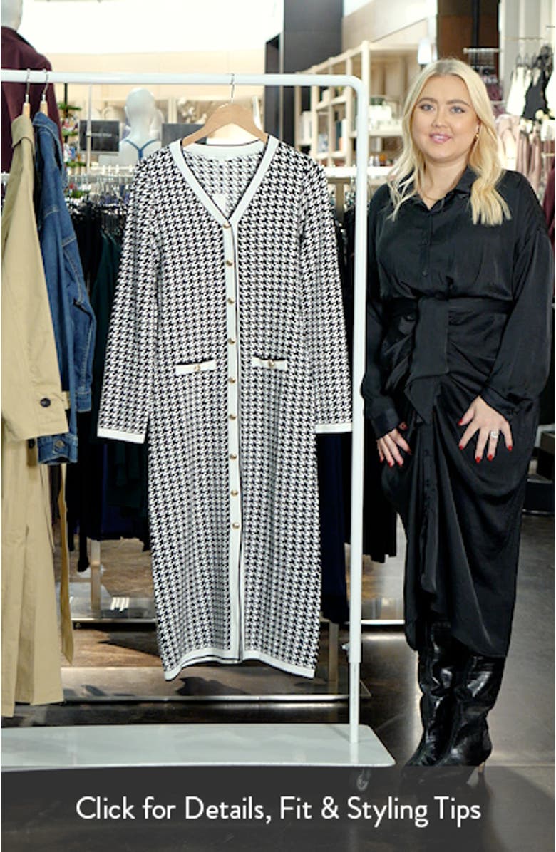 Houndstooth Long Sleeve Sweater Dress, sales video thumbnail
