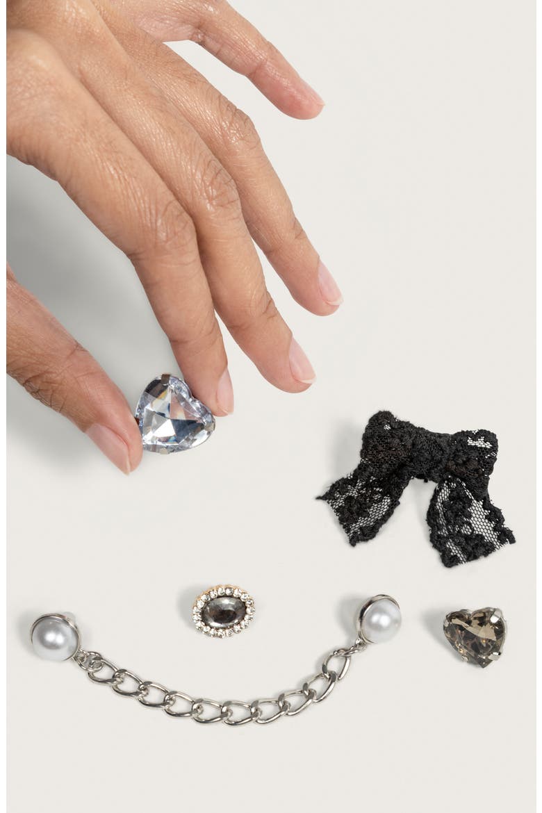Assorted 6-Pack KitschPop™ Charms, Alternate, color, BLACK