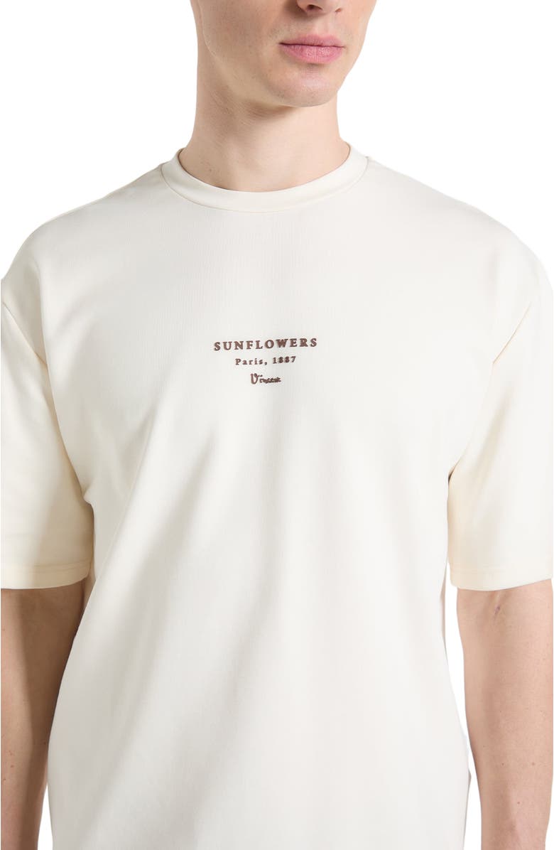 Manière De Voir Sunflowers Van Gogh Cotton T-Shirt, Alternate, color, Cream