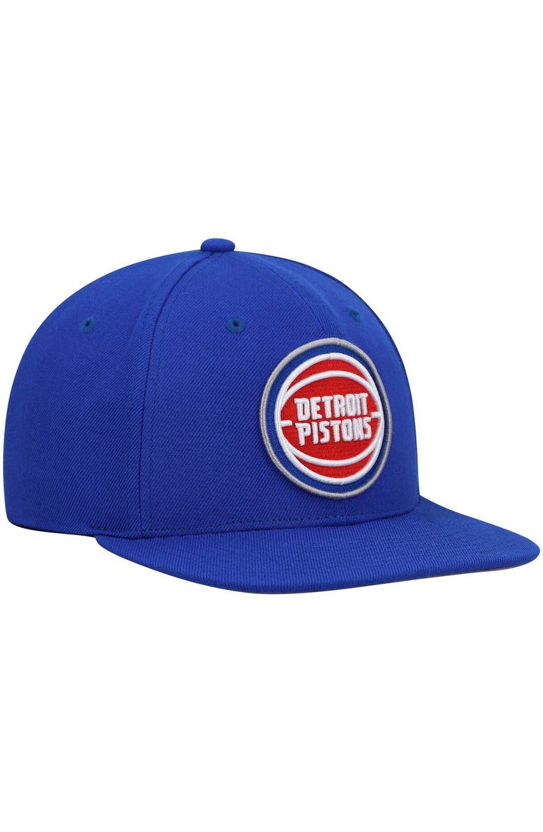 Mitchell & Ness Men's Mitchell & Ness Blue Detroit Pistons Ground 2.0 Snapback Hat, Alternate, color,