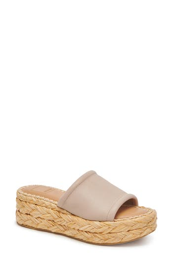 Dolce Vita Chavi Platform Slide Sandal In Sand Leather