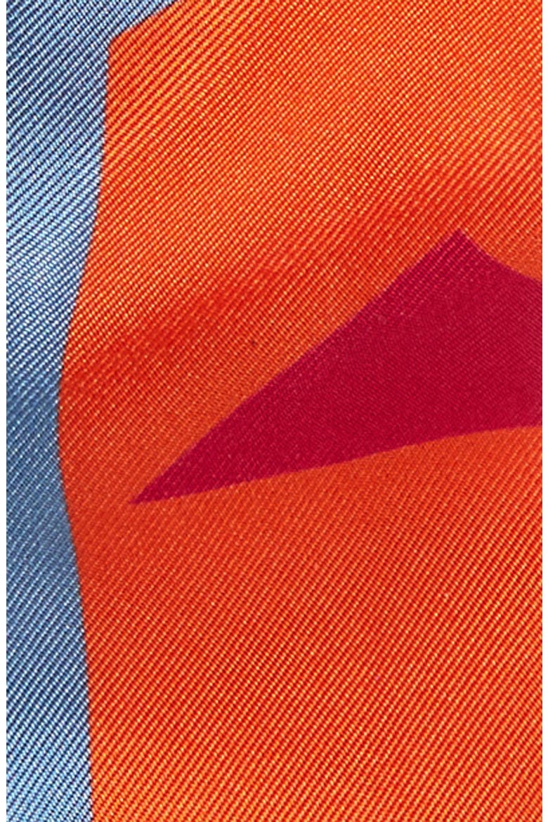 Block Print Silk Twill Skinny Scarf, Alternate, color, 063 MULTI ORANGE