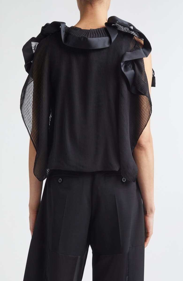 Sacai At Your Best, You Are Love Mixed Media Top, Alternate, color, Black