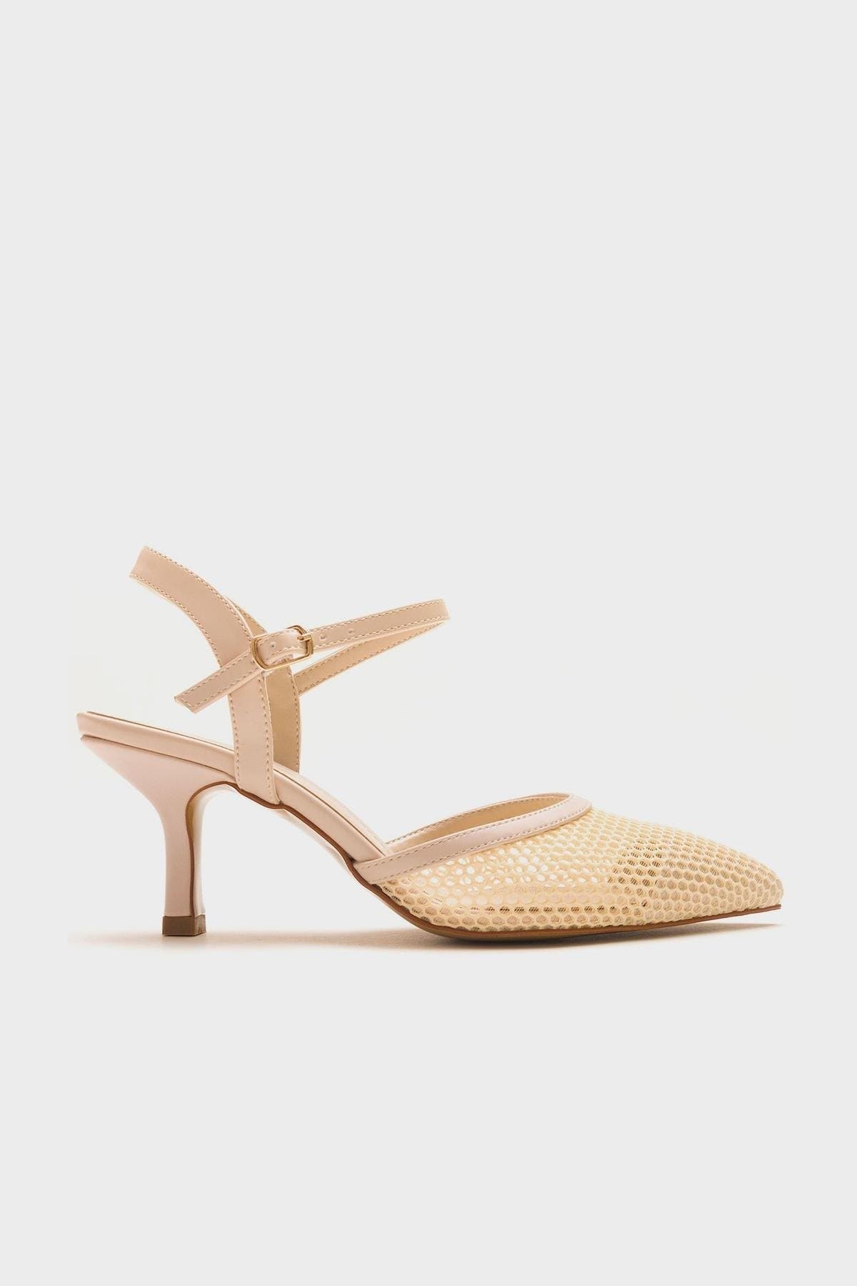 Chic Mesh Pointed Toe Pump, Alternate, color, Beige