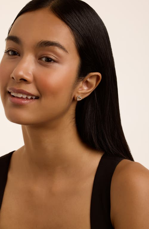 Ted Baker Amorina Crystal Halo Heart Stud Earrings In Silver Tone/clear Crystal