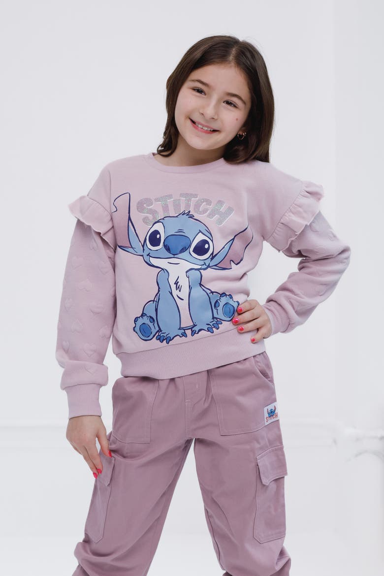 Lilo & Stitch Fleece Sweatshirt and Pants Set, Alternate, color, Stitch Pink Mauve