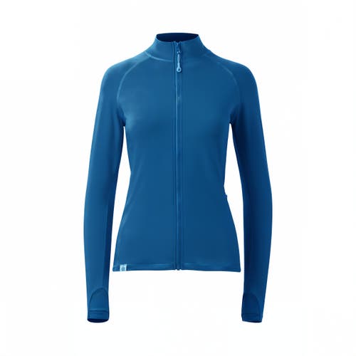 Uv Skinz Long Sleeve Full Zip Active Fleece In Mykonos Blue