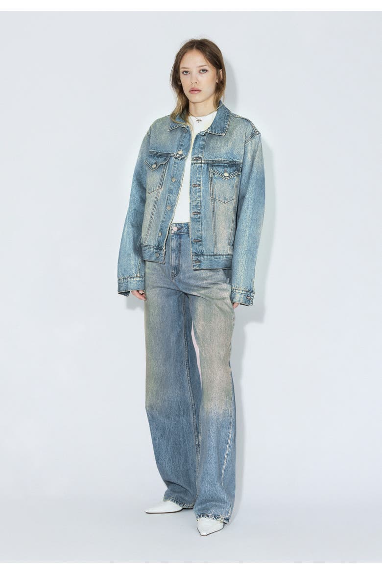 Joey Trucker Jacket, Alternate, color, Stream Sky Aged